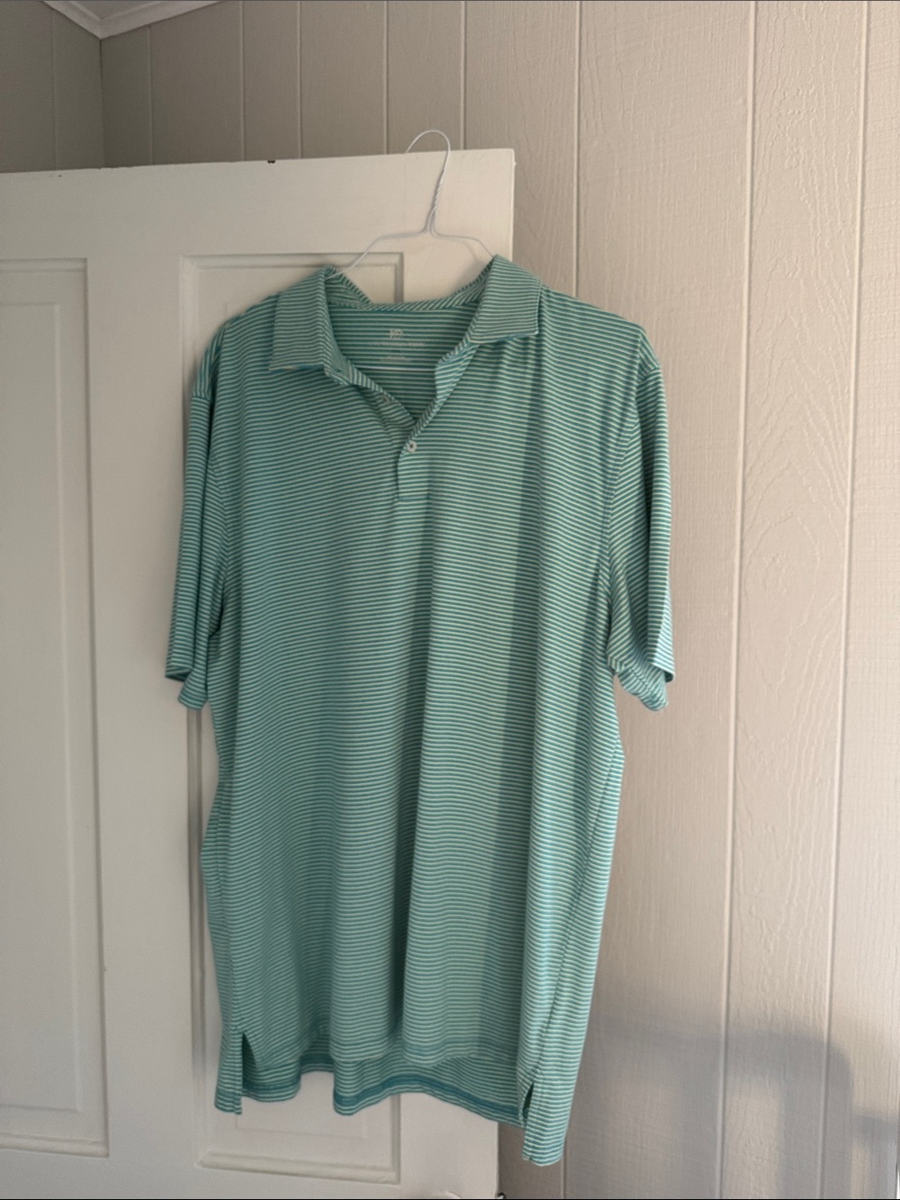 Southern Tide Men's Mint Green Striped Button Down Polo